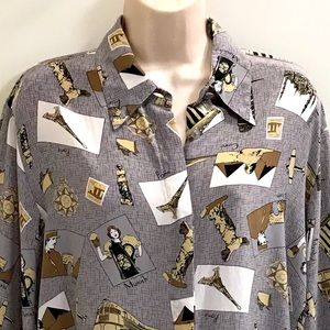 Silk print blouse by Piano